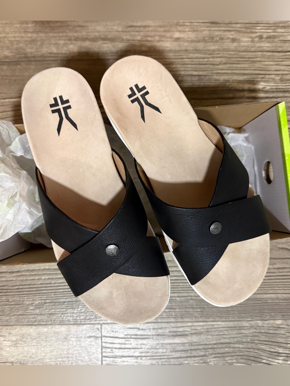 KURU Black Cross-Strap Slide Breeze Mules - Picture 3 of 6